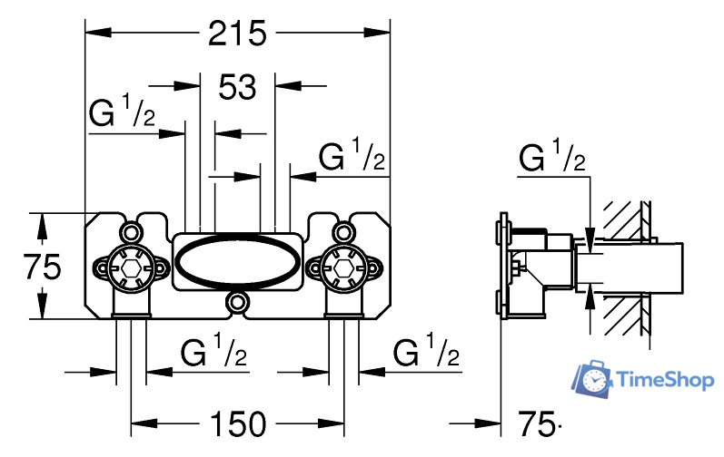 Скрытый механизм Grohe 26449000 - Изображение №5 — Интернет-магазин Time-Shop