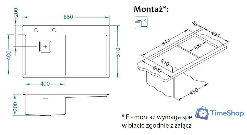 Кухонная мойка Alveus Stylux 50 F 1084293 - Изображение №2 — Интернет-магазин Time-Shop
