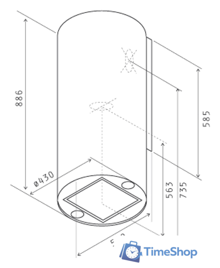 Кухонная вытяжка Jetair Pipe WH/A/43 PRF0099249A - Изображение №3 — Интернет-магазин Time-Shop