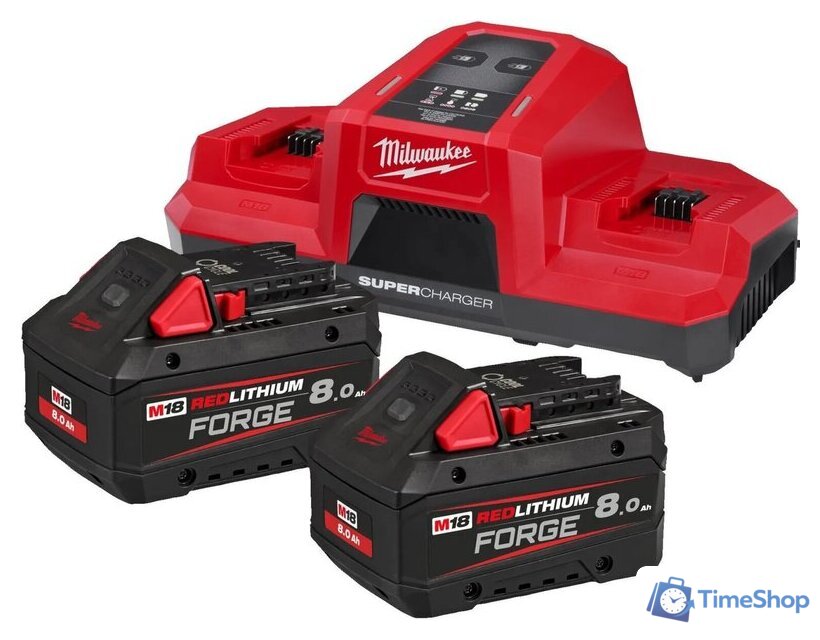 Аккумулятор с зарядным устройством Milwaukee M18 FORGENRG-802DBSC 4933498616 (18В + 18В/8 Ач) - Изображение №1 — Интернет-магазин Time-Shop