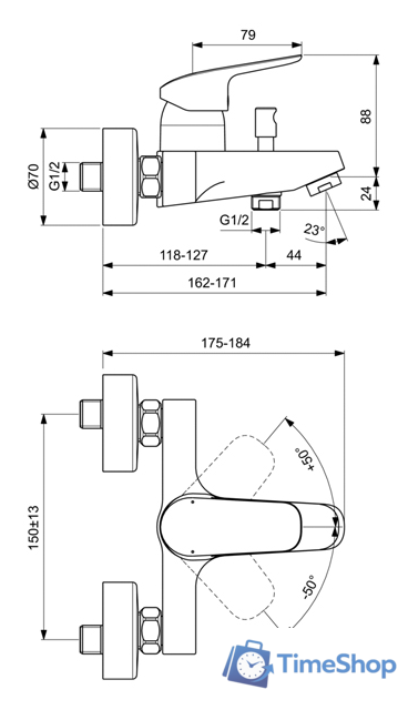 Смеситель Ideal Standard Ceraflex B1721AA - Изображение №2 — Интернет-магазин Time-Shop