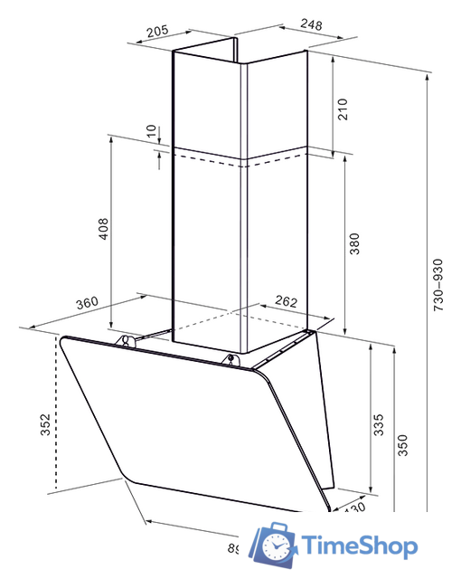 Кухонная вытяжка Krona LIORA 900 S (черный) - Изображение №2 — Интернет-магазин Time-Shop