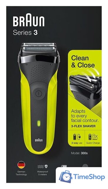 Электробритва Braun Series 3 300s (зеленый) - Изображение №6 — Интернет-магазин Time-Shop
