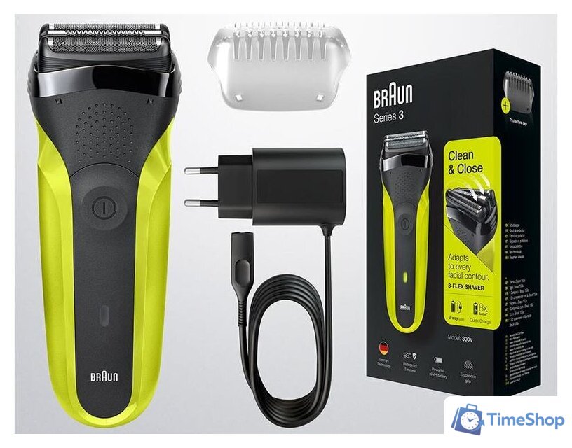 Электробритва Braun Series 3 300s (зеленый) - Изображение №2 — Интернет-магазин Time-Shop