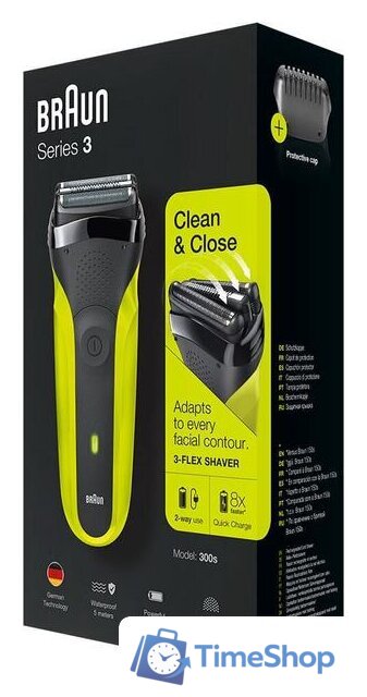 Электробритва Braun Series 3 300s (зеленый) - Изображение №7 — Интернет-магазин Time-Shop