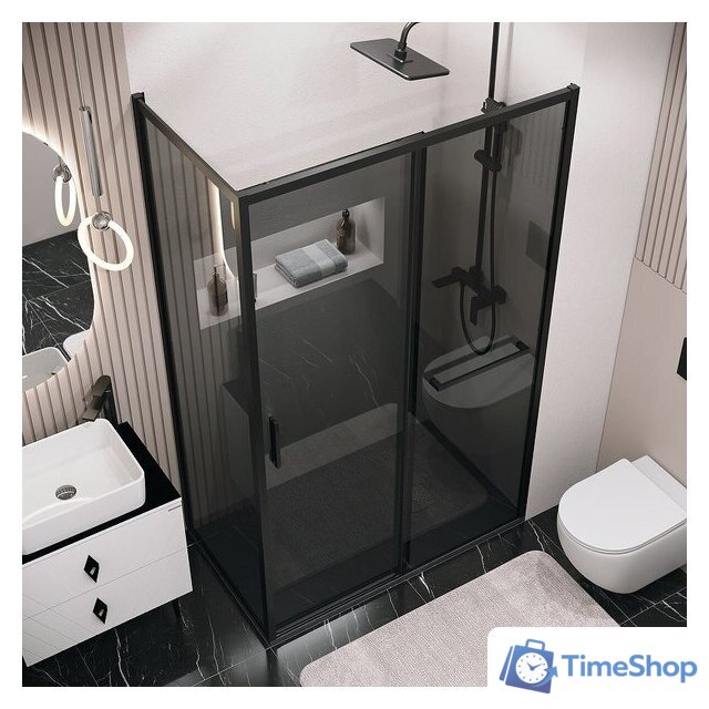 Душевая стенка Grossman Style 70x195 200.K33.05.70.21.10 (черный матовый,стекло тонированное) - Изображение №3 — Интернет-магазин Time-Shop
