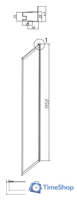 Душевая стенка Grossman Style 70x195 200.K33.05.70.21.10 (черный матовый,стекло тонированное) - Изображение №4 — Интернет-магазин Time-Shop