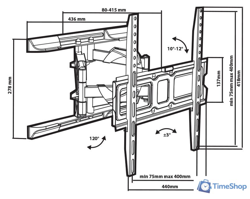 Кронштейн для телевизора Tuarex OLIMP-407 - Изображение №2 — Интернет-магазин Time-Shop
