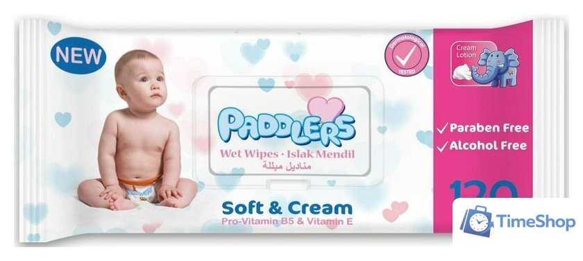 Влажные салфетки Paddlers Soft and Cream (120 шт) - Изображение №1 — Интернет-магазин Time-Shop