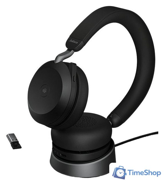 Офисная гарнитура Jabra Evolve2 75 MS Stereo USB-A Desk (черный) - Изображение №1 — Интернет-магазин Time-Shop