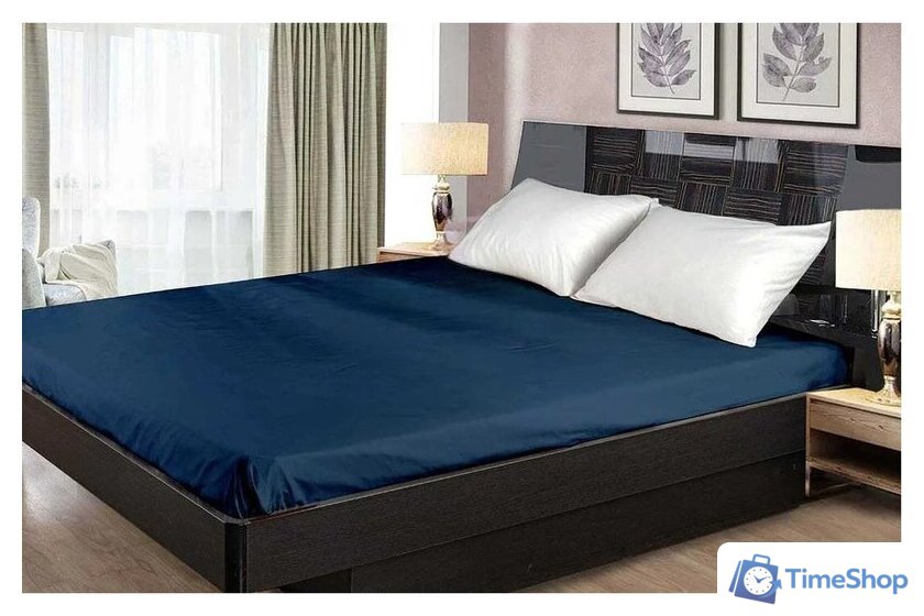 Простыня Primavelle 150х260 сатин 114911504-сг16 (синий) - Изображение №1 — Интернет-магазин Time-Shop