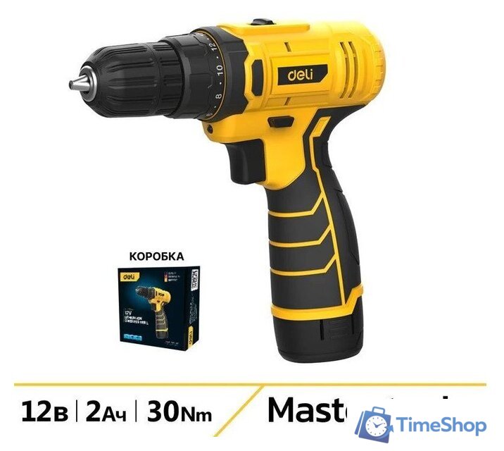 Дрель-шуруповерт Deli DL-DZ12-4A2 (с 1-им АКБ) - Изображение №1 — Интернет-магазин Time-Shop