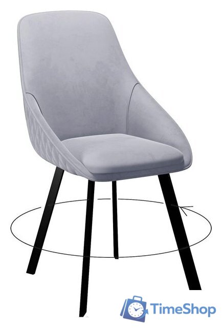 Стул DikLine 246 поворотный (Z46 перламутр/ножки черные) - Изображение №2 — Интернет-магазин Time-Shop