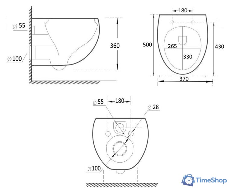 Унитаз подвесной Roxen Egg в комплекте с инсталляцией StounFix Dual Fresh 6 в 1 968085 (кнопка: брашированное золото) - Изображение №17 — Интернет-магазин Time-Shop