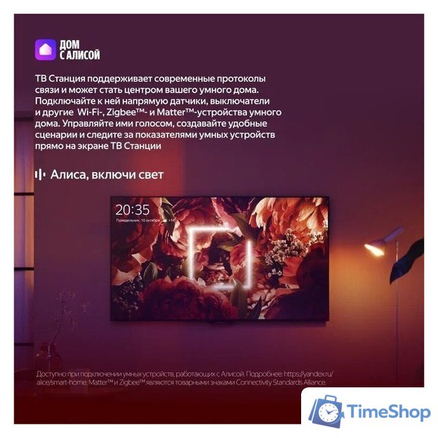 Телевизор Яндекс ТВ Станция Бейсик QLED с Алисой 65 - Изображение №15 — Интернет-магазин Time-Shop