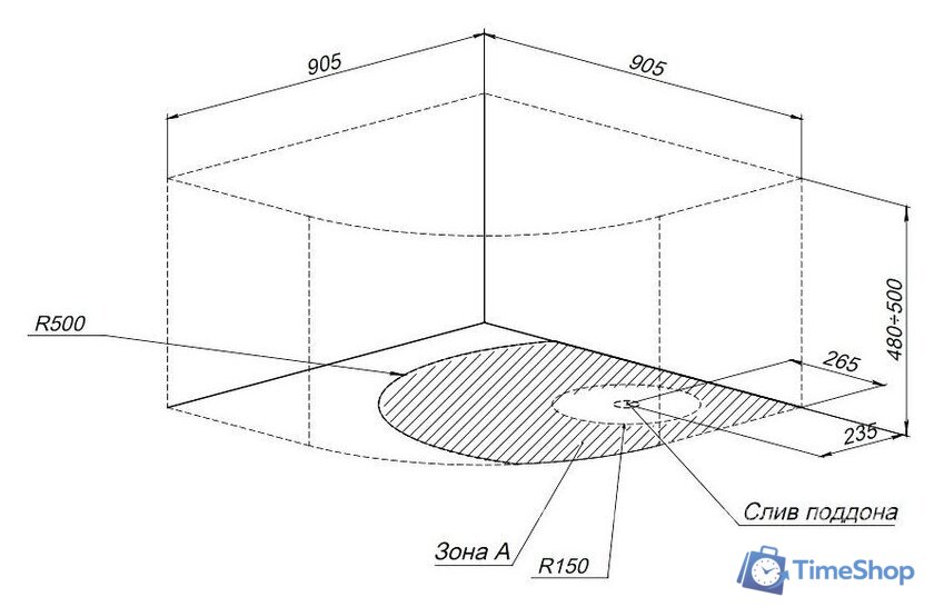 Душевой поддон Aquanet Optimal 90х90x48 293351 - Изображение №13 — Интернет-магазин Time-Shop