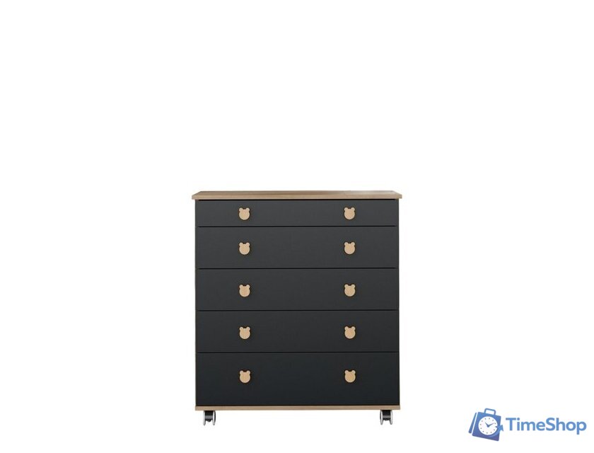 Детский комод Incanto Мишка с органайзером 800/5 PK-0060/05 (дуб/графит) - Изображение №3 — Интернет-магазин Time-Shop