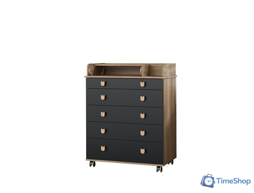 Детский комод Incanto Мишка с органайзером 800/5 PK-0060/05 (дуб/графит) - Изображение №4 — Интернет-магазин Time-Shop