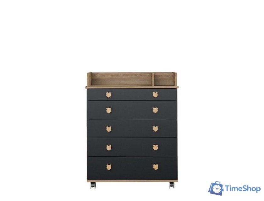 Детский комод Incanto Мишка с органайзером 800/5 PK-0060/05 (дуб/графит) - Изображение №2 — Интернет-магазин Time-Shop