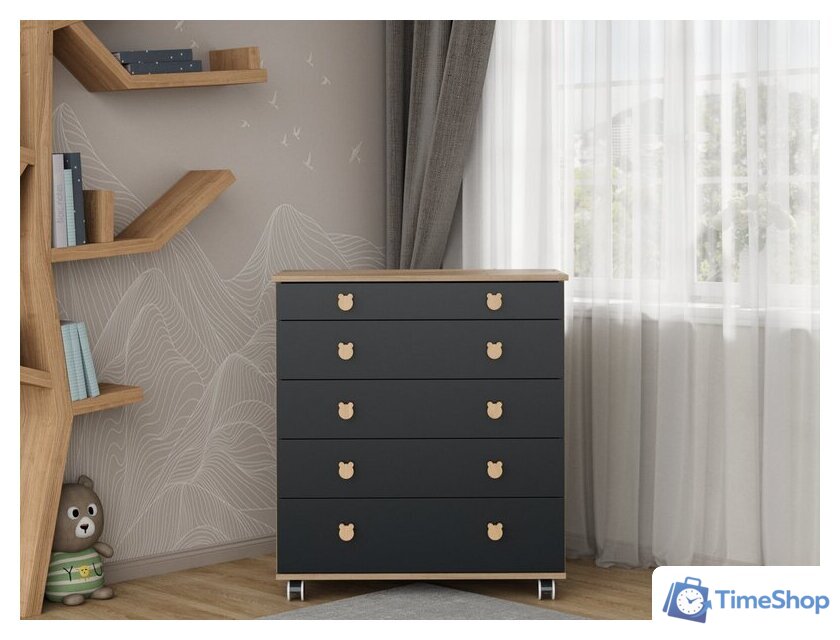 Детский комод Incanto Мишка с органайзером 800/5 PK-0060/05 (дуб/графит) - Изображение №11 — Интернет-магазин Time-Shop