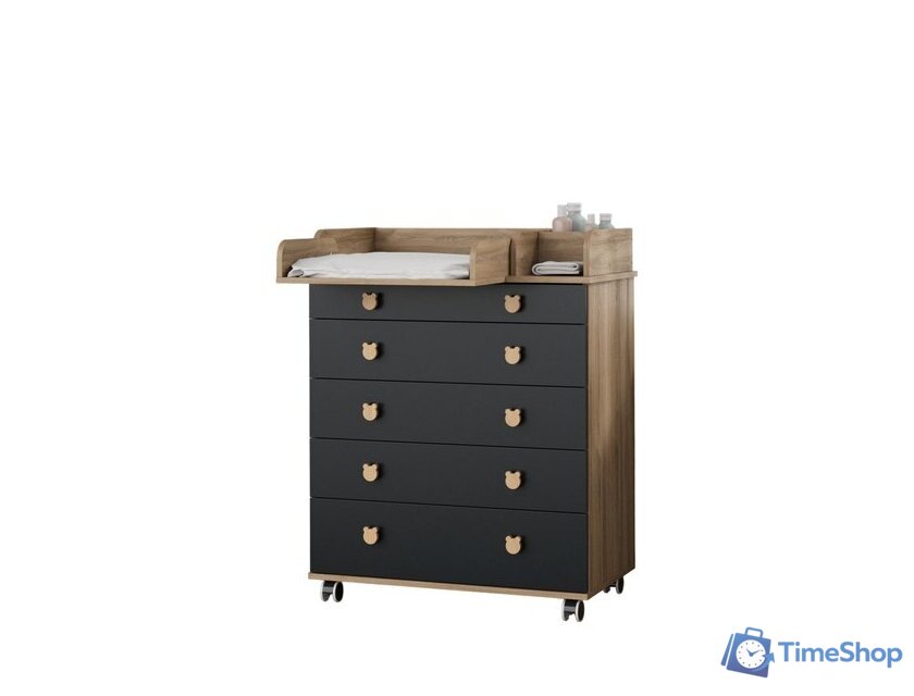 Детский комод Incanto Мишка с органайзером 800/5 PK-0060/05 (дуб/графит) - Изображение №7 — Интернет-магазин Time-Shop