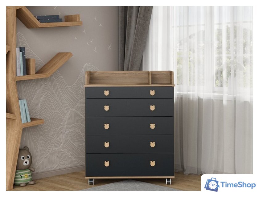 Детский комод Incanto Мишка с органайзером 800/5 PK-0060/05 (дуб/графит) - Изображение №10 — Интернет-магазин Time-Shop