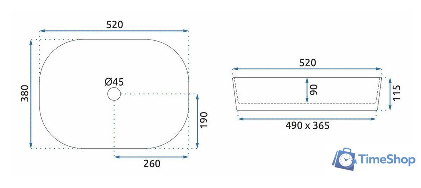 Умывальник Rea Angie REA-U4121 - Изображение №6 — Интернет-магазин Time-Shop