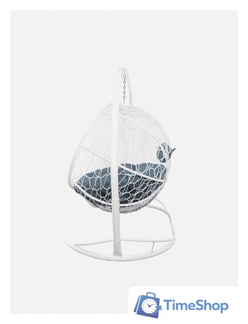 Подвесной диван M-Group Лежебока 11180109 (с белым ротангом/серая подушка) - Изображение №5 — Интернет-магазин Time-Shop