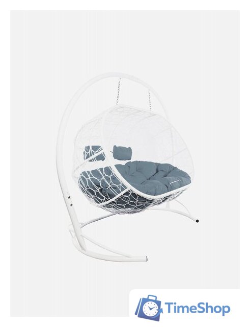 Подвесной диван M-Group Лежебока 11180109 (с белым ротангом/серая подушка) - Изображение №3 — Интернет-магазин Time-Shop