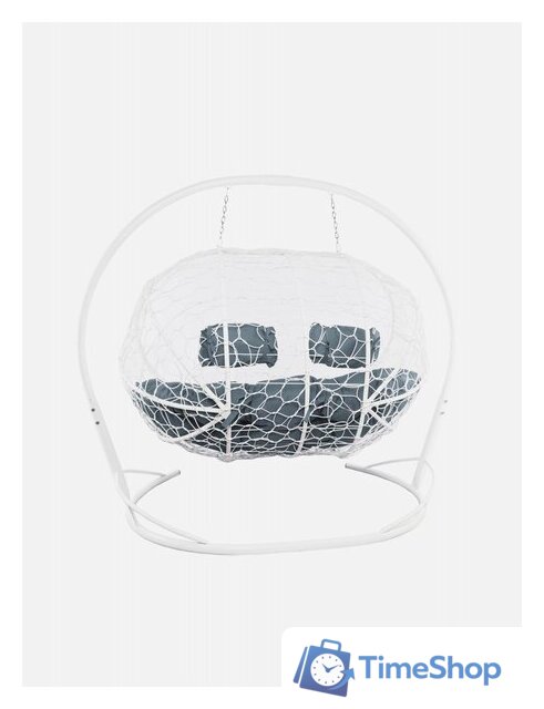 Подвесной диван M-Group Лежебока 11180109 (с белым ротангом/серая подушка) - Изображение №4 — Интернет-магазин Time-Shop