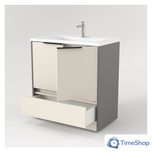  Дабер Тумба под умывальник 017 Тобага/Эридан/Артвин 60 Т17.6Т.0.19Ч (бежевый/серый/ручка черный) - Изображение №3 — Интернет-магазин Time-Shop