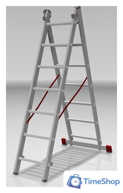 Лестница-стремянка Новая высота NV 522 двухсекционная индустриальная 2x7 ступеней - Изображение №3 — Интернет-магазин Time-Shop