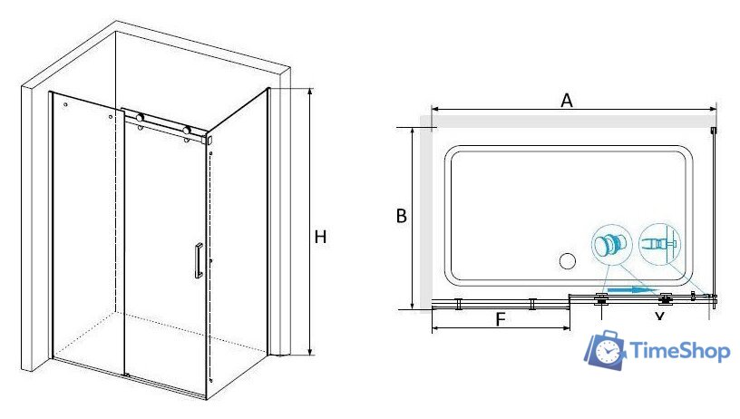 Душевой уголок RGW TO-44B (TO-14B + Z-050-2B) 02074428-14 120x80 (черный/прозрачное стекло) - Изображение №2 — Интернет-магазин Time-Shop