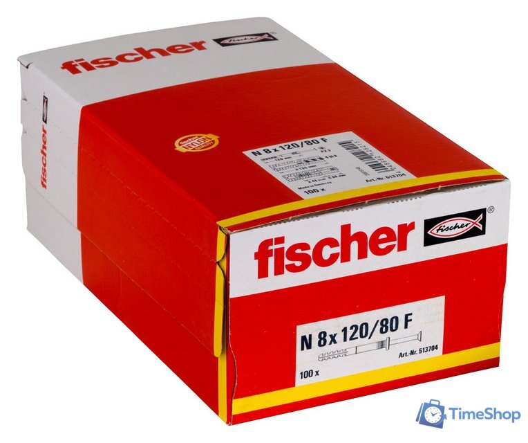 Дюбель-гвоздь Fischer N 8 x 120/80 F 513704 (100 шт) - Изображение №2 — Интернет-магазин Time-Shop