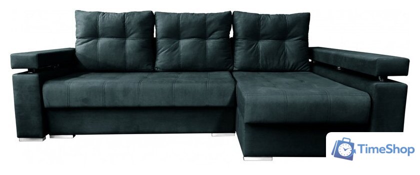 Угловой диван Bobrovmebel Мадрид правый (микровелюр симпл 54 серый) - Изображение №1 — Интернет-магазин Time-Shop