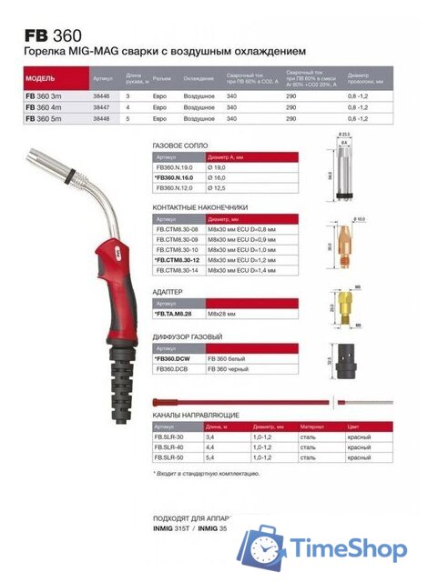 Сварочная горелка Fubag 38447 4 м - Изображение №2 — Интернет-магазин Time-Shop