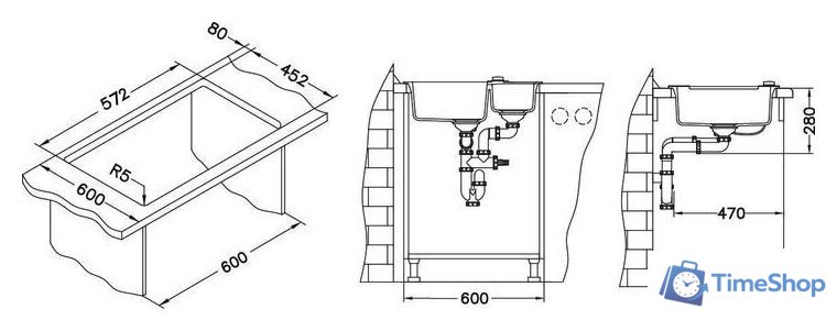 Кухонная мойка Alveus Rock 80 G04M 4218004 - Изображение №3 — Интернет-магазин Time-Shop