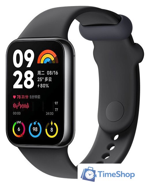 Фитнес-браслет Xiaomi Smart Band 8 Pro (серый, с черным силиконовым ремешком, международная версия) - Изображение №1 — Интернет-магазин Time-Shop