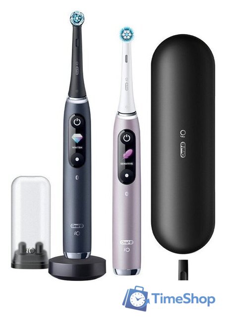 Комплект электрических зубных щеток Oral-B iO 9 DUO (черный оникс, розовый кварц) - Изображение №1 — Интернет-магазин Time-Shop