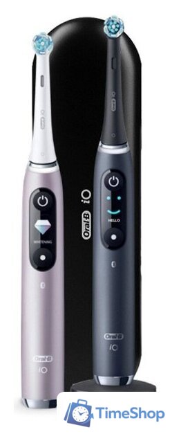 Комплект электрических зубных щеток Oral-B iO 9 DUO (черный оникс, розовый кварц) - Изображение №2 — Интернет-магазин Time-Shop