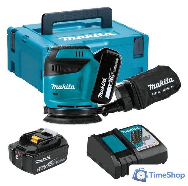 Эксцентриковая шлифмашина Makita DBO180RTJ (с 2-мя АКБ, кейс) - Изображение №1 — Интернет-магазин Time-Shop