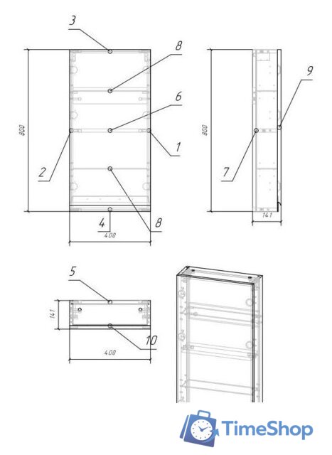  Cersanit Шкаф Moduo 40 SW-MOD40/WH - Изображение №3 — Интернет-магазин Time-Shop