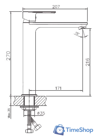 Смеситель Haiba HB11505-8 (белый/хром) - Изображение №2 — Интернет-магазин Time-Shop