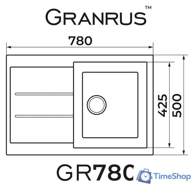 Кухонная мойка Granrus GR-780 (антрацит) - Изображение №2 — Интернет-магазин Time-Shop