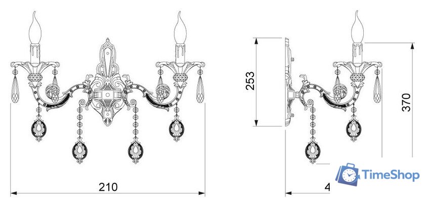 Бра Bogate's Wonderful 276/2 Strotskis - Изображение №5 — Интернет-магазин Time-Shop