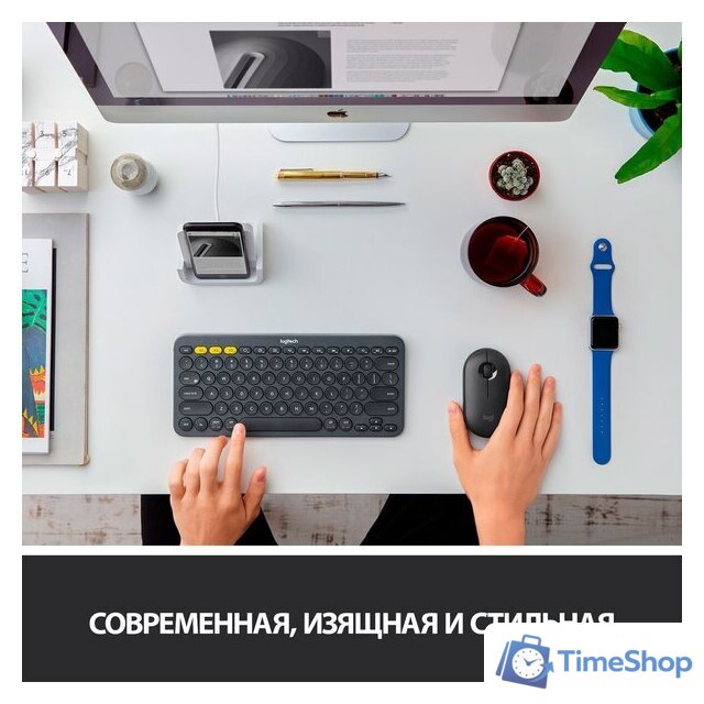 Мышь Logitech M350 Pebble (графит) - Изображение №3 — Интернет-магазин Time-Shop