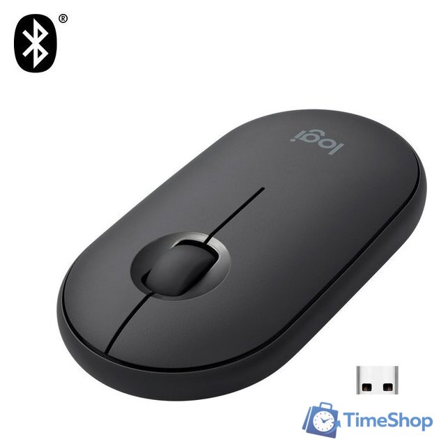 Мышь Logitech M350 Pebble (графит) - Изображение №2 — Интернет-магазин Time-Shop