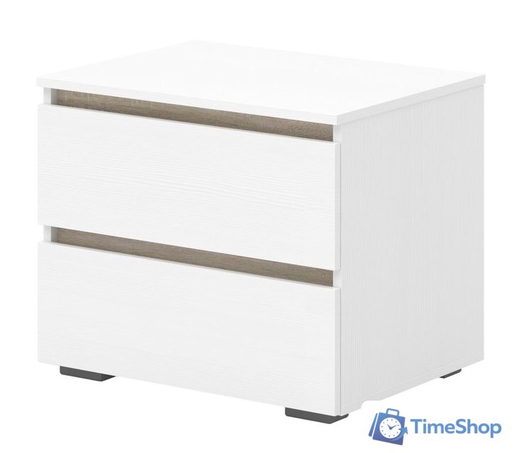 Тумба Кортекс-мебель Бари 60 2ш (белый/белый/дуб сонома) - Изображение №1 — Интернет-магазин Time-Shop