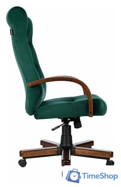 Офисное кресло Бюрократ T-9928WALNUT Fabric (зеленый Italia Green/дерево) - Изображение №3 — Интернет-магазин Time-Shop