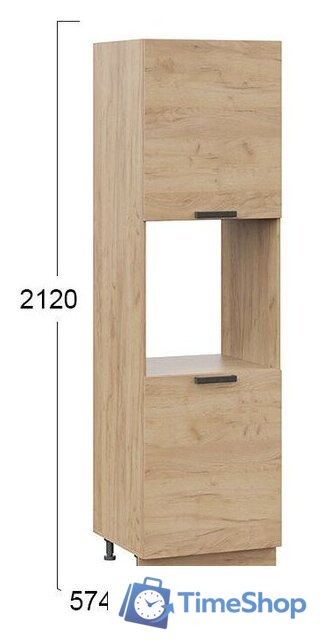 Шкаф-пенал Трия Детройт 1П6 (дуб крафт золотой) - Изображение №2 — Интернет-магазин Time-Shop